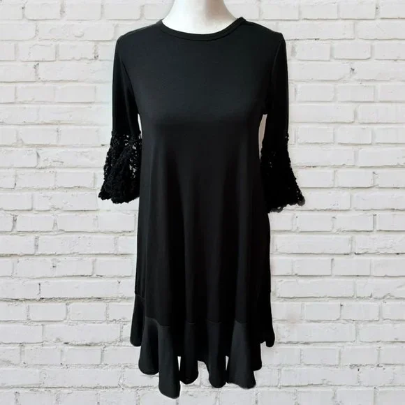 LuLaRoe | Dresses | Lularoe Sz Xs Maurine Dress Black Lace | Poshmark